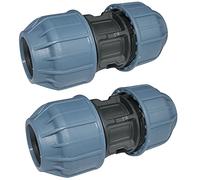 AERZETIX - Lot de 2 Manchons de Réparation à Compression Ø25mm 10 Bars pour Tuyau d'Eau - Raccords/Connecteurs/Réparateurs de Tuyau d'Arrosage/d'Irrigation - en Polypropylène
