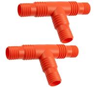 AERZETIX - Lot de 2 Raccords Répartiteurs Réducteurs Cannelés en T 3/4" et 1" pour Tuyau d'Arrosage Diamètre Intérieur ∅19 et ∅25 mm en Plastique Jonction Équipement Jardinage
