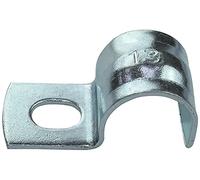 AERZETIX - Lot de 25 Attache-Câble Collier de Tuyau en U - pour Conducteur Fil Ø13mm - en Acier Zingué - Patte de Fixation Latérale - Type Oméga