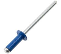 AERZETIX - Lot de 25 Rivets aveugles Ø4x12 mm à tête plate RAL 5010 bleu | en aluminium/acier | pour assemblage rapide, pratique et finition esthétique