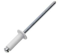 AERZETIX - Lot de 25 Rivets aveugles Ø4x12 mm à tête plate RAL 9010 blanc | en aluminium/acier | pour assemblage rapide, pratique et finition esthétique
