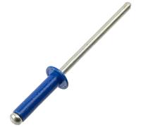 AERZETIX - Lot de 25 Rivets aveugles Ø4x16 mm à tête plate RAL 5010 bleu | en aluminium/acier | pour assemblage rapide, pratique et finition esthétique