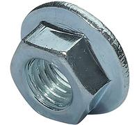 AERZETIX - Lot de 250 Écrous Hexagonaux à Collerette Crantée M5 - Acier au Carbone Zingué - Écrou de Sécurité Autofreiné - Diamètre Extérieur 11mm