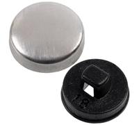 AERZETIX - Lot de 35 Boutons à recouvrir L18 ∅11 mm | couleur argent/noir | projet réparation textile DIY mercerie couture coussins