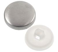 AERZETIX - Lot de 35 Boutons à recouvrir L24 ∅14.5 mm | couleur argent/blanc | projet réparation textile DIY mercerie couture coussins