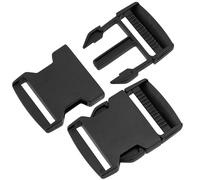 AERZETIX - Lot de 4 Boucles clips d'attache réglable à ouverture rapide pour sac à dos et sangles ajustement bretelles bandoulières projets de couture | passant 40 mm | en plastique noir