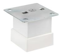 AERZETIX - Lot de 4 Pieds de Meubles Niveleurs Réglables - 50 mm - Forme Carrée - Plaque 55x55 mm - Montage à Visser - en Aluminium - Couleur Blanc
