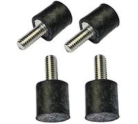 AERZETIX - Lot de 4 Pieds Patins Ronds Anti-Vibrations en Caoutchouc et Acier - Filetage M4 - Ø10mm H: 10mm - Dureté Shore 55 ±5 - Charge 59N 6.02kg x4 - Noir et Argent