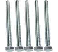 AERZETIX - Lot de 5 Boulons M8x100 - Tête Hexagonale - Ø8x100mm - DIN 933 - en Acier Zingué - Argent - Bricolage - Outillage d'Assemblage/Quincaillerie