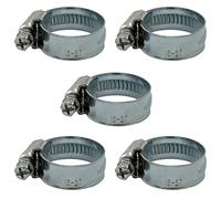 AERZETIX - Lot de 5 Colliers de Serrage à Vis Tangente 16-27 mm Réglable - Largeur 12 mm - en Acier Zingué - Couleur Argent - pour Raccord Voiture Jardinage Tuyau Arrosage