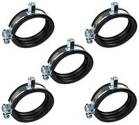 AERZETIX - Lot de 5 Colliers Isophoniques - Support Fixation avec Joint - pour Tuyau Ø 2 1/2'' - DIN EN 10111 - en Acier Zingué - à Visser M8/M10