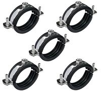 AERZETIX - Lot de 5 Colliers Isophoniques - Support Fixation avec Joint - pour Tuyau Ø 2'' 57-62mm - DIN EN 10111 - en Acier Inoxydable A2 - à Visser M8