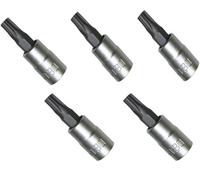 Aerzetix - Lot de 5 - Embout de vissage Torx T30 - Douille carré 1/4 - C2168