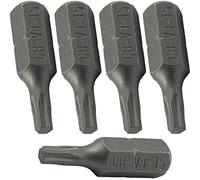 AERZETIX - Lot de 5 Embouts de Vissage 1/4'' à Empreinte Étoile T15 6 Pans - Longueur 25 mm - en Acier CR-V - Outil de Serrage pour liquet Tournevis Visseuse