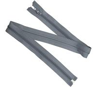AERZETIX - Lot de 5 Fermetures éclair à glissière spirale N°5 75 cm séparables avec curseur - en métal nylon polyester - couture créations DIY textile vêtement - couleur gris pierre