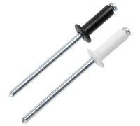 AERZETIX - Lot de 50 Rivets aveugles Ø4x12 mm à tête plate, RAL 9005 noir et RAL 9010 blanc | en aluminium/acier | pour assemblage esthétique et fixation rapide