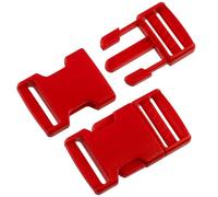AERZETIX - Lot de 6 Boucles clips d'attache réglable à ouverture rapide pour sac à dos bretelles bandoulière sangle et décoration | passant 25 mm | en plastique de couleur rouge