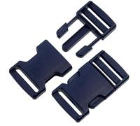 AERZETIX - Lot de 6 Boucles clips d'attache réglable à ouverture rapide pour sac à dos bretelles bandoulière sangle et décoration | passant 25 mm | en plastique de couleur bleu foncé