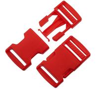 AERZETIX - Lot de 6 Boucles clips d'attache réglables à ouverture rapide pour sac à dos - passant 30 mm - bagages équipement de plein air bandoulière sangle - couleur rouge - en plastique