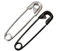 AERZETIX - Lot de 72 Épingles de sûreté à nourrice Classiques 22 mm - en métal - Couleur Argent et Noir - travaux de Couture Textile créations Bijoux décorations DIY