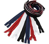 AERZETIX - Lot de 8 Fermetures éclair à glissière spirale N°5 100 cm séparables avec curseur | en métal nylon polyester | couleur noir blanc rouge et bleu foncé