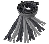 AERZETIX - Lot de 8 Fermetures éclair à glissière spirale N°5 100 cm séparables avec curseur | en métal nylon polyester | couleur gris et gris foncé