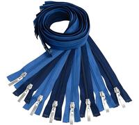 AERZETIX - Lot de 8 Fermetures éclair à glissière spirale N°5 65 cm séparables avec tirette décorative pour vêtements sacs housses | couleur bleu saphir et bleu foncé