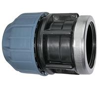 AERZETIX - Manchon Adaptateur Fileté - Réducteur de Compression Droit - Raccord Filetage Femelle 1 1/2" - pour Tuyau Ø40mm - en Polypropylène - Connecteur Réparateur