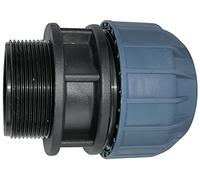 AERZETIX - Manchon Adaptateur Fileté - Réducteur de Compression Droit - Raccord Filetage Mâle 2" - pour Tuyau d'Eau Ø50mm - en Polypropylène - Connecteur Réparateur