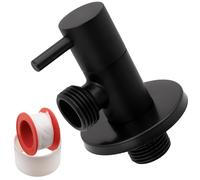 AERZETIX - Robinet d'Arrêt Équerre 1/2x1/2" avec Rosace et Joint PTFE - en Laiton - Finition Noircie - Vanne pour l'Eau Potable Sanitaire Raccord Lavabo Salle de Bain Cuisine