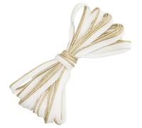 AERZETIX - Ruban galon avec bordure décorative en polyester 4.5 mètres x 10 mm - couleur blanc et doré à effet métallisé - embellissement textile créations couture customisation projet créatif