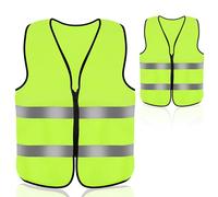 Aerzouser 2-Pack Gilet Jaune Voiture, Avec Fermeture éclair Gilet Fluorescent de Sécurité，Adapté aux Secours Routiers de Nuit, équipé de Bandes Réfléchissantes de Haute Qualité (2 Pièces)