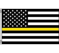 Aes Thin Yellow Line Américain Drapeaux Décoratifs D'Extérieur 90X150Cm Personnalisée Drapeau De Festival Imprimé Bannière De Cour Pour Plage Toutes Les Saisons Accessoires