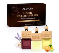 AESHORY Agrumes Bouteille de Parfum de Voiture 3 X 8ML | Set de Diffuseur de Parfum Suspendu pour Voiture | Désodorisants pour Maison | Parfum Fraîche - Néroli&Vanille, Citron&Lavande, Bergamote&Cèdre