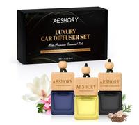 AESHORY Hôtel Bouteille de Parfum de Voiture 3 X 8ML | Set de Diffuseur de Parfum Suspendu pour Voiture | Désodorisants pour Maison | Parfum Élégant Inspirée par Hôtels Ritz Carlton, Baccarat, Westin
