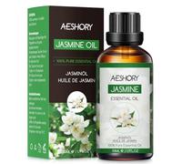 AESHORY Huile Essentielle de Jasmin 50ML, Huile de Jasmin pour Diffuseur, Huiles Parfumées Aromathérapie de Qualité pour Massage, Bain, Soins, Détendre, Apaiser