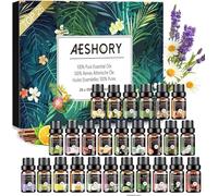 AESHORY Kit Huiles Essentielles 26 X 5ML, Huiles Essentielles Naturelle Aromathérapie pour Diffuseurs, pour SPA, Massage, Idéal Cadeaux Faits Main pour Fêtes - Vanille, Camomille, Patchouli, Bergamote