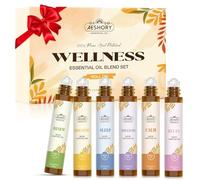 AESHORY Set de Huiles Essentielles Roll-on 6X10ML,(Calme, Détendez, Respirer, Concentrez, Dormir, Renouveler), Huiles Essentielles Aromathérapie pour la Peau, Corp, Cadeau Détente pour Femmes & Hommes