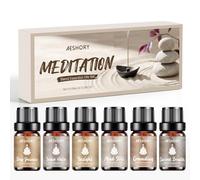 AESHORY Set Huile Essentielle de Méditation 6x10ML, Huiles Essentielles Aromathérapie pour Diffuseur, Yoga, SPA, Relax - Souffle Sacré, L'esprit Tranquille, Halo Intérieur, Présence Profonde, Aperçu