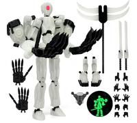 Aesinos Robot imprimé 3D de 20,3 cm 13 figurines articulées serrées | Joints flexibles entièrement articulés déjà assemblés, accessoires d'armes assortis, animation stop-motion