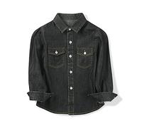 Aeslech Chemise en jean léger à manches longues pour garçon