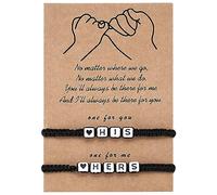 Aesnefe Lot de 2 bracelets de couple pour homme et femme - Bracelets réglables assortis pour couple - Cadeaux de relation à distance pour petit ami, anniversaire, Noël, cadeau pour elle et lui