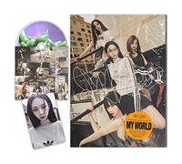 aespa - 3rd Mini Album [MY WORLD] (Tabloid Ver.) Tabloid Cover + Sheets of Tabloid + CD-R + Photocard + Poster + 2 Pin Button Badges + 4 Extra Photocards