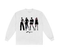 aespa Official SYNK Parallel Line World Tour Merch Collection White Portrait Long Sleeve T-Shirt, Medium