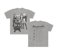 aespa T-Shirt Officiel SYNK Parallel Line World Tour Merch Collection Dateback, Gris, S, Gris, S