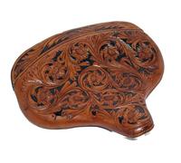 AEspares Compatible avec Harley WLA WLC VL WL Knucklehead Cuir Marron Fleur Sculptée Solo Seat