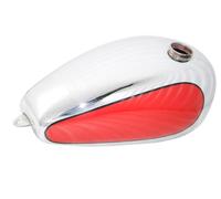 AEspares Compatible avec le réservoir de carburant Triumph T120 Tr6 Bonneville Custom peint en rouge chromé