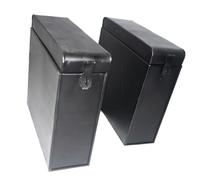 AEspares Compatible avec Royal Enfield 350cc 500cc deux côtés Army Pannier Box Acier Noir