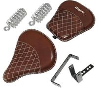 AEspares Compatible avec Royal Enfield Classic 350/500 avant et arrière en cuir marron avec siège à ressort