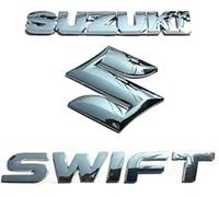 AEspares Compatible avec Suzuki Swift Badge Emblème de Grille Arrière Chrome Argenté Hayon Logo 3D Set
